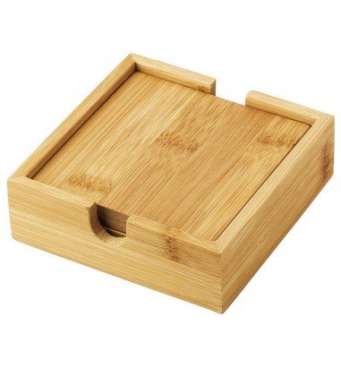 Set de 4 suporturi de pahar din bambus